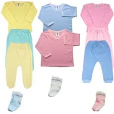 Kit C/11 Peças Inverno Camiseta Longa + Mijão + Body Roupas Bebê