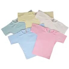 Camiseta Infantil Kit Com 4 Peças Bebê Lisa Manga Curta Diversas Cores