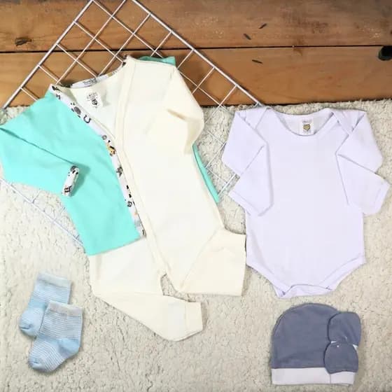 Kit 15 Peças Roupa de Bebê Saída Maternidade Confortável 100% Algodão