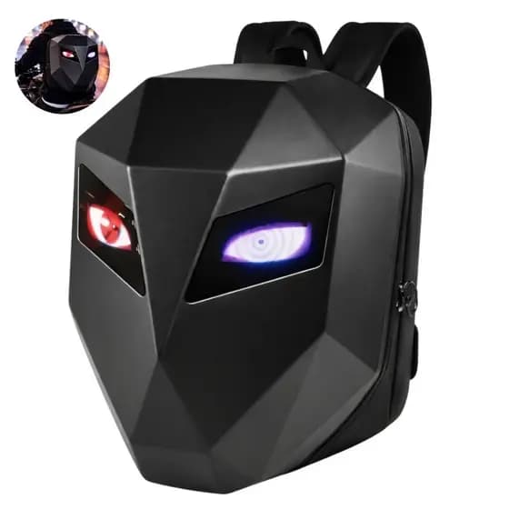 Mochila Led Motoqueiro Urbana Preta 20 Litros Lisa
