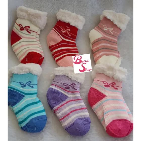 Meia Forrada - Feminina - Infantil - Estampada - Laço Listra