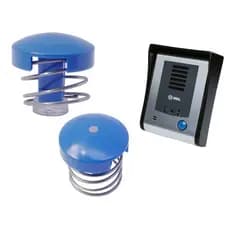 Botão Circular Azul Com Mola e Refrator Porteiro Eletrônico f9s Video Porteiro Sense HDL