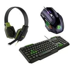 Kit Gamer Verde - Teclado Multimídia + Headset Multilaser For Gamers