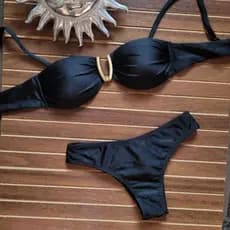 Biquíni Ibiza premium detalhe V dourado