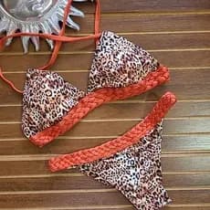 Biquíni trança Tropicana animal print com bojo semi fio duplo