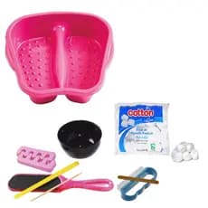 Kit 9 em 1 Bacia (manicure)+ Tigela Faz Unha  (manicure) + Algodão Cotton line 40g