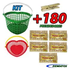 KIT CESTA PRENDEDOR CORACAO SANTEC +12/24/36/72/ Ou180 Prendedores PRENDE - BEM