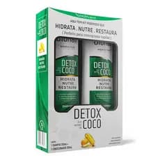 Kit 1 Shampoo e 1 Condicionador Hidratante Detox Óleo De Coco Biohair 350ml