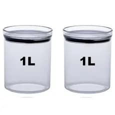 ki 2 potes porta mantimentos herméticos 1L Redondos
