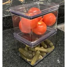 Kit 2 Potes Herméticos 1,8L Lumini Multiuso Empilháveis para Alimentos
