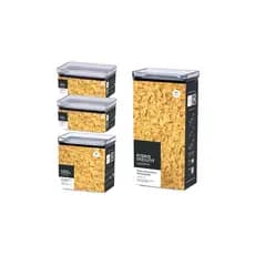 Kit de Potes Hermeticos Retangulares para Organização e Armazenamento de Alimentos com Vedação