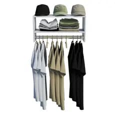 Arara Cabideiro Elevado De Roupas Com Prateleiras Estruturadas