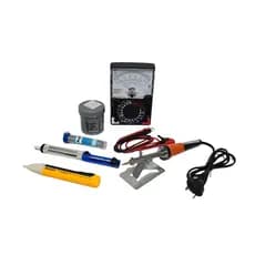 Kit Ferro de solda 30w 220v + multimetro analógico + caneta + estanho + sugador + pasta de solda