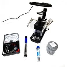 Kit Lupa Led com garra e suporte para ferro multimetro analógico estanho pasta e sugador