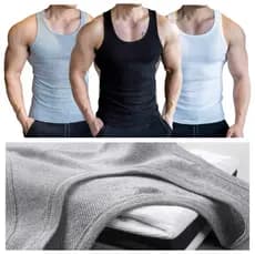 Kit 3 Camisetas Regata Masculina Americana Canelada Ribana 100% Algodão