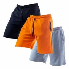 Kit 3 Bermudas De Moletom Academia Short Masculino De Treino