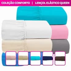 Lençol Queen Avulso 200 Fios 100% Algodão Top Varias Cores com elástico  1,98m x 1,58m