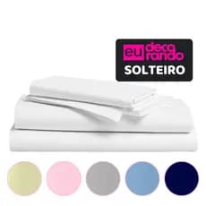Lençol Solteiro Avulso Sem Elástico Percal 400 Fios Aveludado Varias Cores