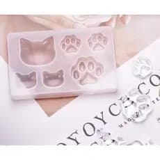 Molde de Silicone GATO Rosto Urso Pata Chaveiro Pingente Resina Artesanato DIY