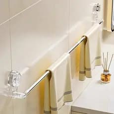 Toalheiro Suporte Porta Toalha Com Ventosa Sucção Retrátil