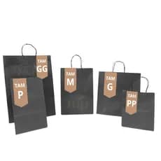 Sacola de Kraft Preto/Black (50 Unidades)