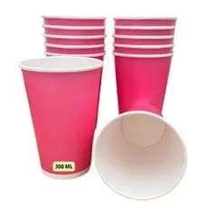 Copo Descartável (ROSA) 300 ML Biodegradável