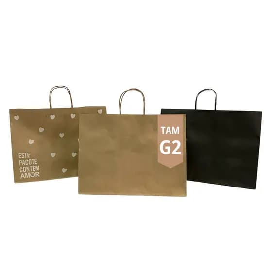 Sacolas de Papel Kraft Retangular 50 Unid – Resistentes e Ecológicas