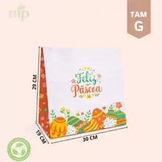 Saco Papel Branco de Pascoa - 50 Unidades