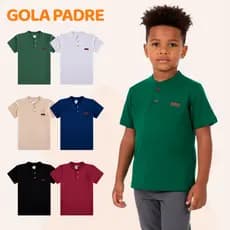 Kit Sortido 2 Camisetas Gola Padre Henley Menino - Elegância e Conforto