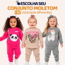 Conjunto Moletom Bebe Menina Escolha Seu Modelo, com Estampas Fofas e Conforto Infantil Bebê Feminino Frio Inverno. l04