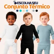 Escolha seu Conjunto Térmico Bebê Menino Quentinho Para Inverno Masculino De Frio Infantil Blusa Térmica Manga Longa L08