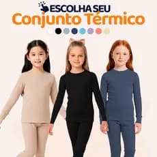 Conjunto Térmico Infantil Menina Kids Blusa e Calça Manga Longa Roupa de Frio Inverno Feminino Agasalho Estampados L08