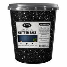 Efeito Glitter Prata Dark 1 Litro Impermeabilizante Base Preta Parede Interna E Externa SUTEM