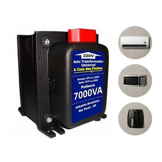 Auto Transformador Bivolt 7000va ar condicionado 12.000btus Tomada