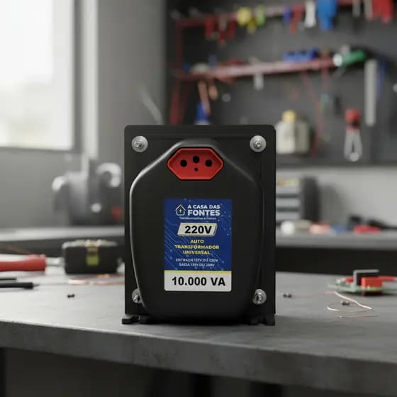 Auto Transformador Bivolt 10.000VA 110V/220V 18000 BTUS Potente Tomada