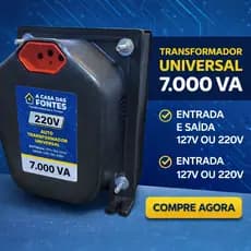Auto Transformador Bivolt 7.000va ar condicionado 12.000btus Tomada Bivolt