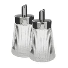 Kit 2 Açucareiro Vidro Grafiato Bico Dosador 240ml Cozinha Le Bianco
