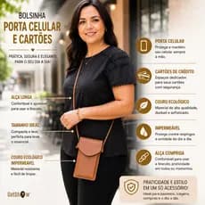 Bolsa Feminina Pequena  Porta Celular Cnh Alça fina Grande Transversal bolsinha com bolso externo