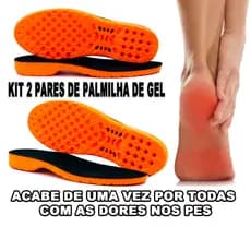 KIT 2 PARES PALMILHA ORTOPÉDICA DE GEL ORIGINAL