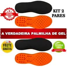 Kit 2 Palmilha Ortopédica de Gel para Coturno Bota Adventure Anatômica Anti Impacto Confortável