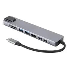 Adaptador Usb Tipo C Hdmi Rj45 Dex Station 8em1 S8/9 S10 S20