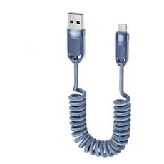 Cabo Espiral USB para iPhone tipo Lightning ideal para Carro