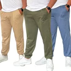 Kit 3 Calça Moletom Masculina Com Punho E Elastico Conforto