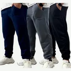 Kit 2 Calça Moletom Masculina Com Punho E Elastico Peluciada Muito Confortavel Com Forro