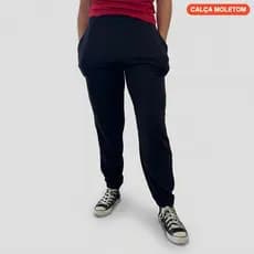 Calça Moletom Feminina Com Punho E Bolso Promoção