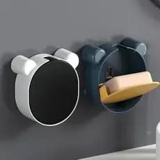 Saboneteira Suporte Parede Porta Sabonete Fixação com Adesivo/1 peças de sabonete panda/Saboneteiras com gancho de parede para cozinha/banheiro