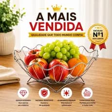 Centro De Mesa Fruteira Rio Cesto De Fruta Cromada
