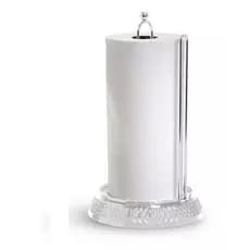 Porta Papel Toalha Rolo Suporte papel toalha  Diamante Crystal Transparente  Cor Natural