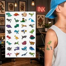 Kit Festa Tatuagem Tattoo Infantil Temporária Dinossauro