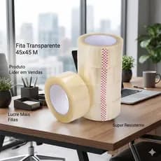 Kit 10 Rolos de Fita Adesiva Transparente 45x45 - Fita Larga Super Resistente